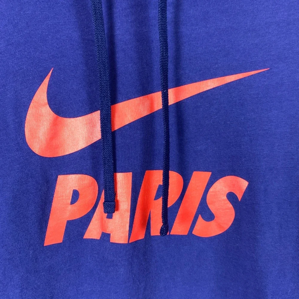 Nike Paris Saint-Germain Hoodie Mens Large Blue Orange PSG‎ Soccer T-Shirt